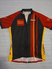 Louis Garneau Wells Fargo Cycling Jersey Womens Large Red Full Zip USA Made