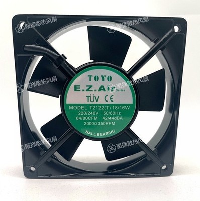 1 PCS  TOYO Fan MODEL T2122（T）18/16W  AC220/240V 12CM Aluminum frame fan #xh