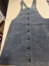 American Eagle Corduroy Jumper Dress Size M Blue Overall Pinafore Cottage