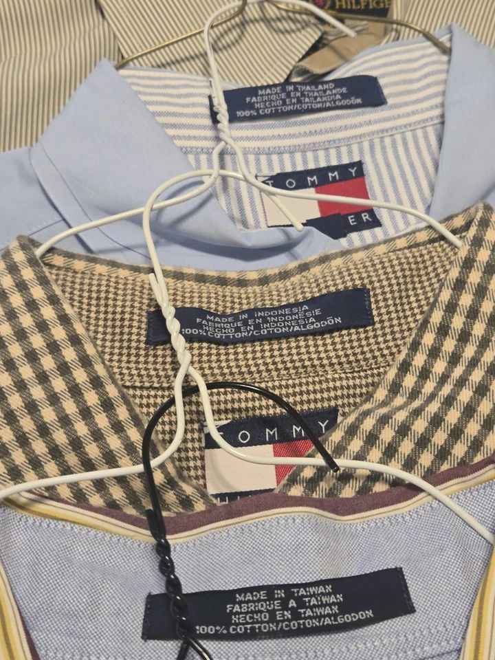 Tommy Hilfiger Botón Delantero Manga Larga Med Lote de 7 Múltiples Colores y Estilos Foto 3 de 4