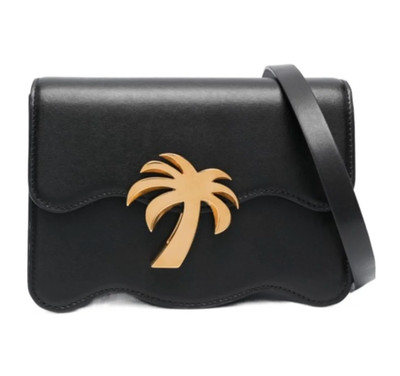 Palm Angels Gold Logo Plaque Mini Crossbody Bag (MSRP: $1,350)