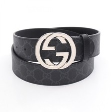 GUCCI Interlocking G GG Supreme belt 411924KGDHX844990 PVC coated canvas NEW