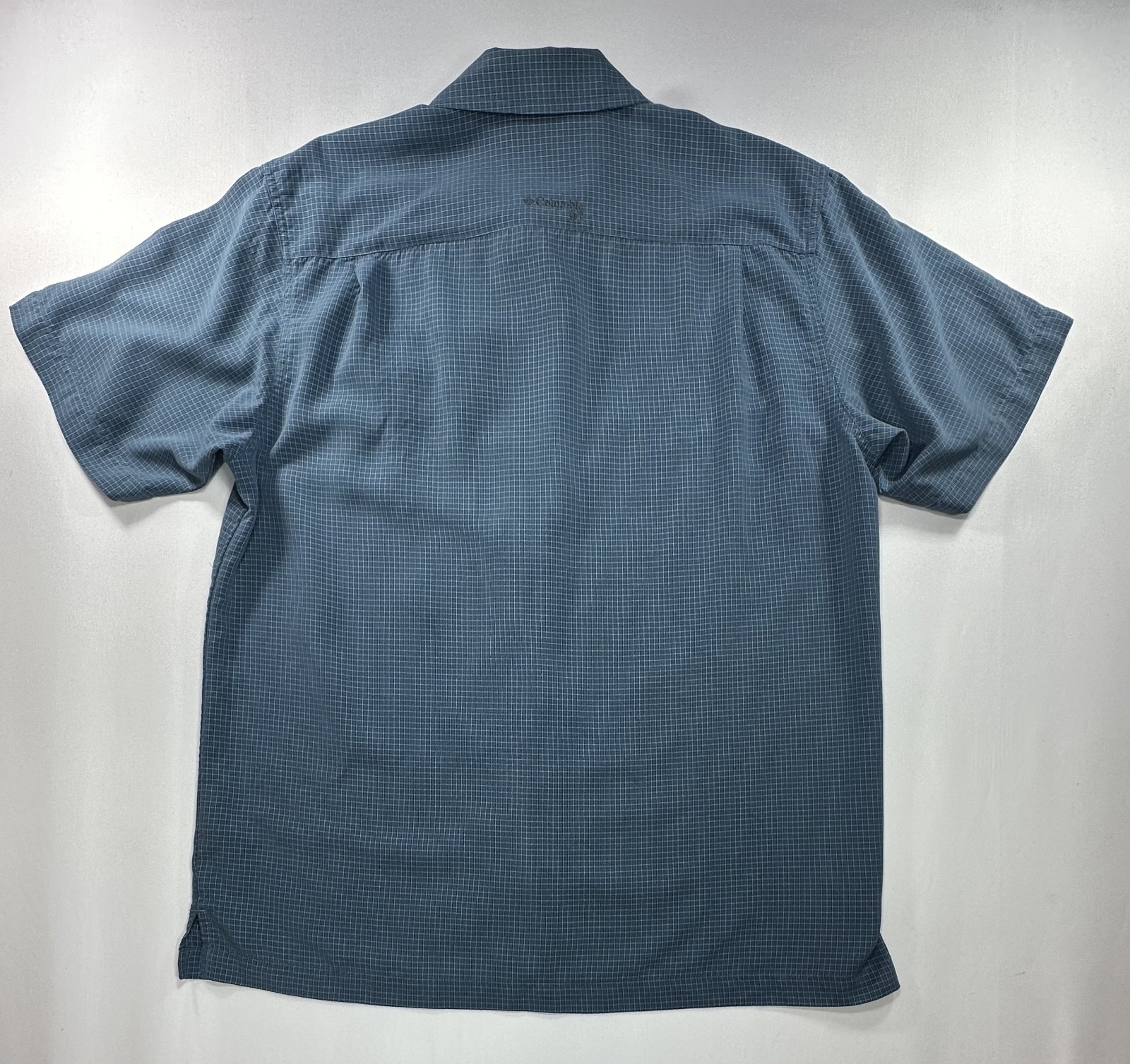 Columbia Checked Pattern Modal/Poly Button Up Blu… - image 2
