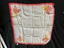 Hand Painted Vtg 100 Percent Silk Unisex Floral scarf 18  