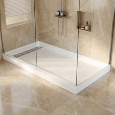 Garvee 60x36" Acrylic Shower Pan Base Non-Slip CUPC Left Drain Fiberglass Room