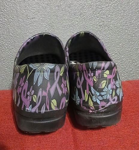 Zapatos de enfermeras Lila By Delta púrpura cintas de cáncer de mama talla 10 - Imagen 4 de 7