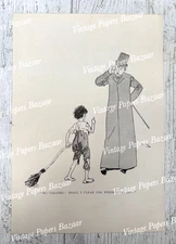 Phil May Victorian Social Class Chimney Sweep Child 1895 antique cartoon print