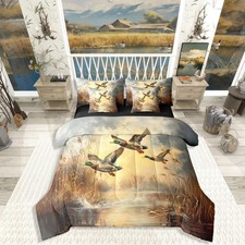 Wild Ducks Bed in A Bag Queen Size Mallard Duck Hunting Bedding Set for Kids ...