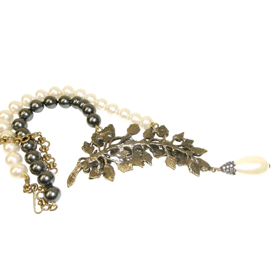 Colar de contas de pérolas falsas Heidi Daus lágrima pingente de cristal Swarovski - Imagem 4 de 4