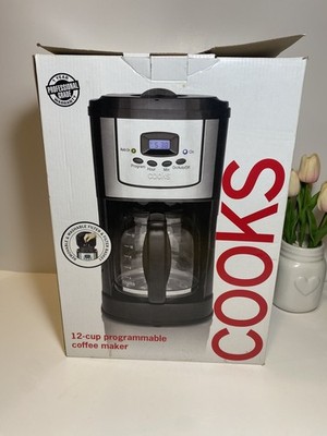Cooks Essentials 12-Cup Programmable Digital  Drip Coffee Maker  Open Box  