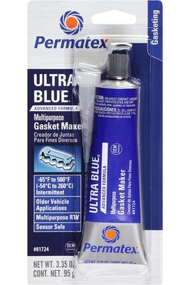 Permatex Ultra Blue 81724 Multi-Purpose Sensor-Safe RTV Gasket Maker 3.35oz Tube