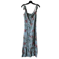 Reformation Nikita Midi Dress Blue Pink Red Floral Pattern Size 10 UB