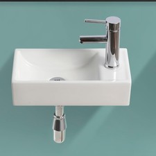 Bathroom Basin Sink Hand Wash Counter Top Wall Mounted Hung Ceramic Sink