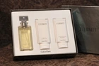 Eternity By Calvin Klein 3pc Gift Set, 3.4oz Edp Spray/Shower Gel/Lotion VTG NIB