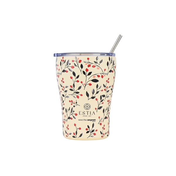 Thermobecher Kaffeebecher Becher Isolierbecher Mit Deckel Edelstahl 350 Ml Beige-image