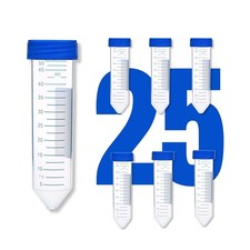 50mL Conical Centrifuge Tubes w Screw Lids 25 Pack Plastic Test Tubes Med Supply