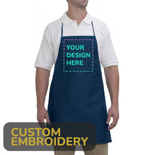 Custom Embroidered Apron Personalized Name Monogram Logo Chef BBQ Kitchen Gift