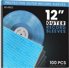 EVEO 100x Vinyl Record Sleeves Outer   Crystal Clear x100 Count