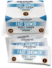 Viking Revolution Body Wipes for Men - Gym Wipes, Shower Wipes - Disposable a...