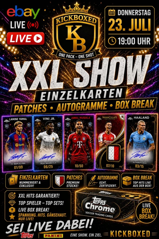XXL Fußball Live | Einzelkarten, Autos, Patches & Box Break