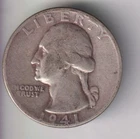 1941-P WASHINGTON QUARTER 25¢ PHILADELPHIA 90% SILVER COIN UNITED STATES MINT