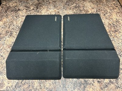 Nice pair Bose 201 Series IV Speaker Covers Grills w Badges Logos Emblems