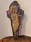 Mid Century Art Pottery Modernistic Hand Painted Terra Cotta Amphora Wall Jesus