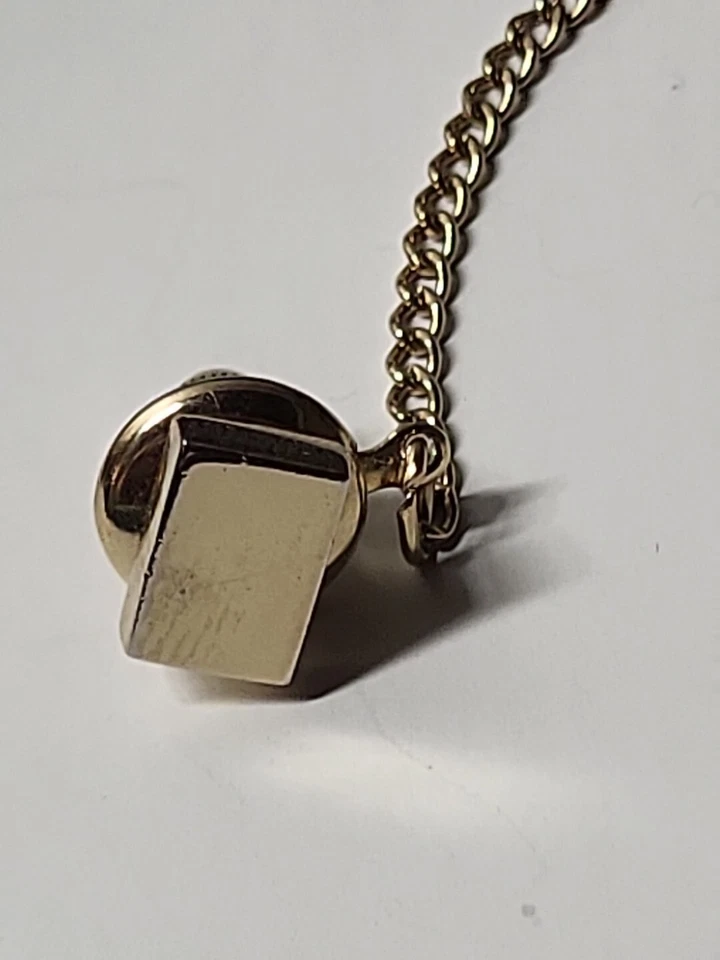 Faceted Sterling Silver Front Vintage SWANK Lapel Pin Tie Tack - Image 3 of 4