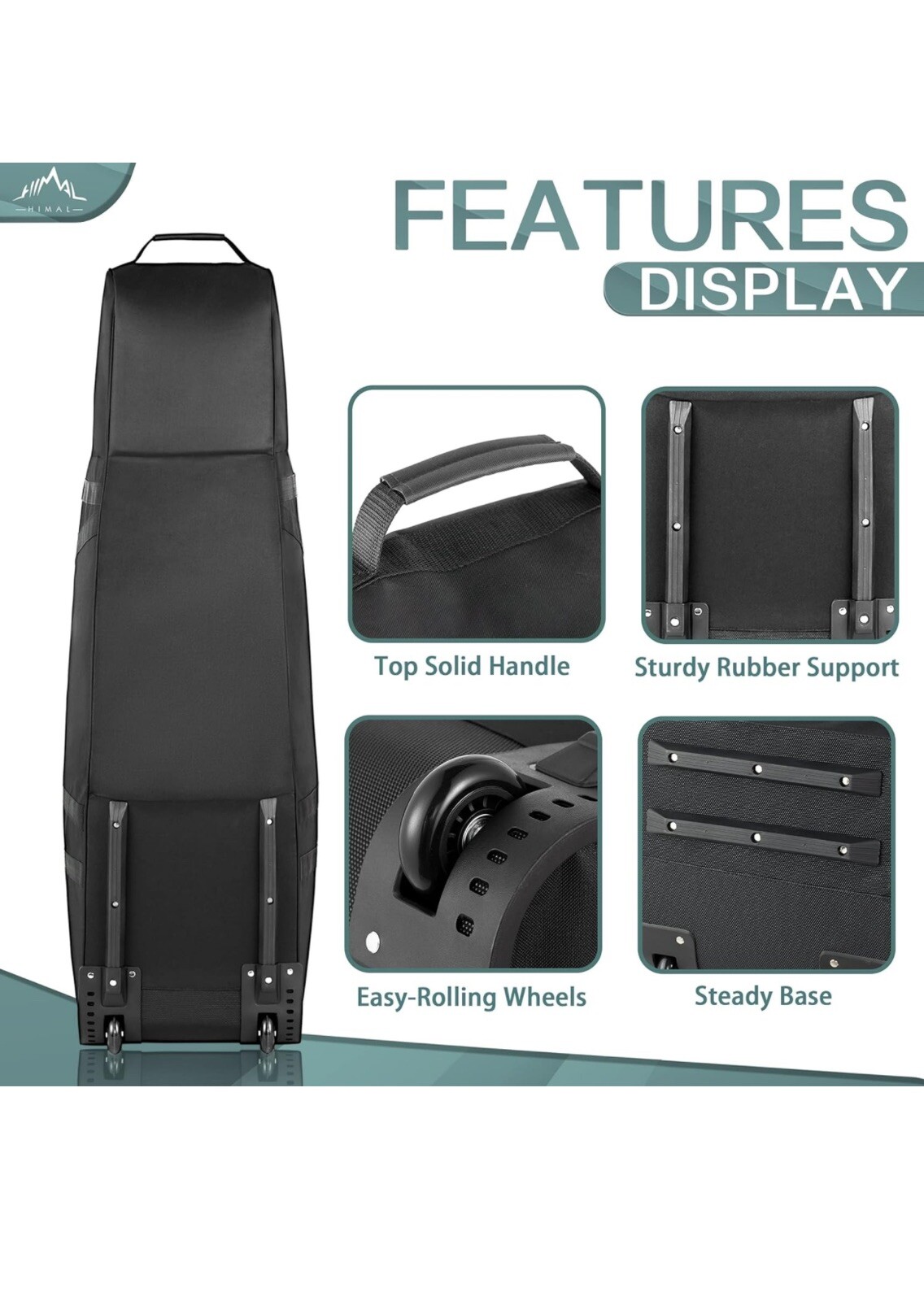 Golf Travel Bag with Wheels Heavy Duty 600D Polyes...Himal Outdoors