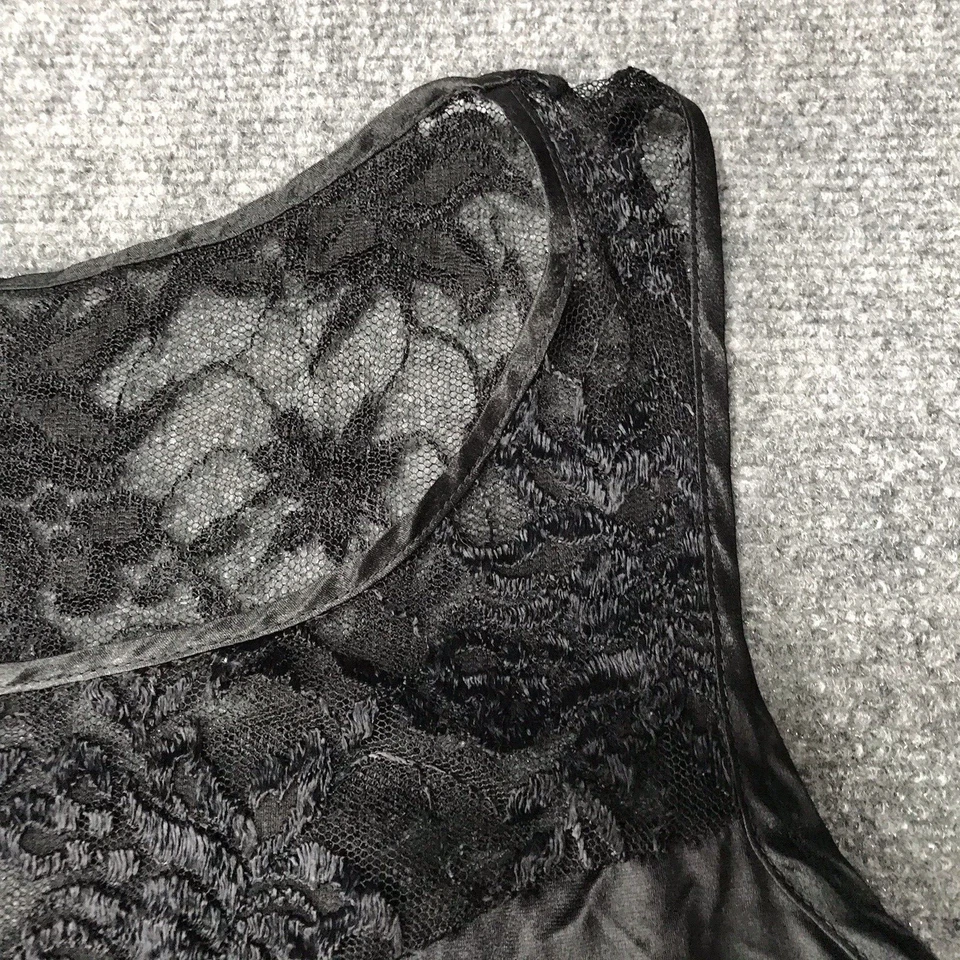 Top On Gossamer L Cami Lencería Encaje Malla Transparente Hada Grunge Negro Gótico Coqueta Foto 2 de 4