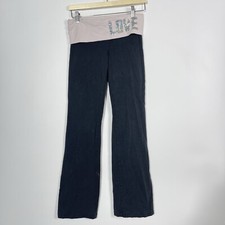 Pantalones de yoga Victories Secret Pink Love Pink Y2K plegables acampanados para mujer talla S *defecto