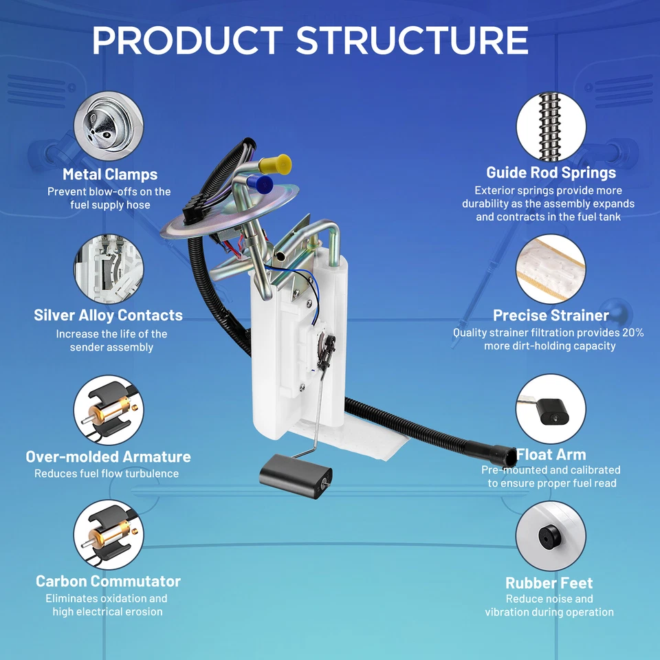 Fuel Pump for Assembly Ford F150 F250 1992-1996 with 19 Gallon Front Steel Tank - Imagem 3 de 4