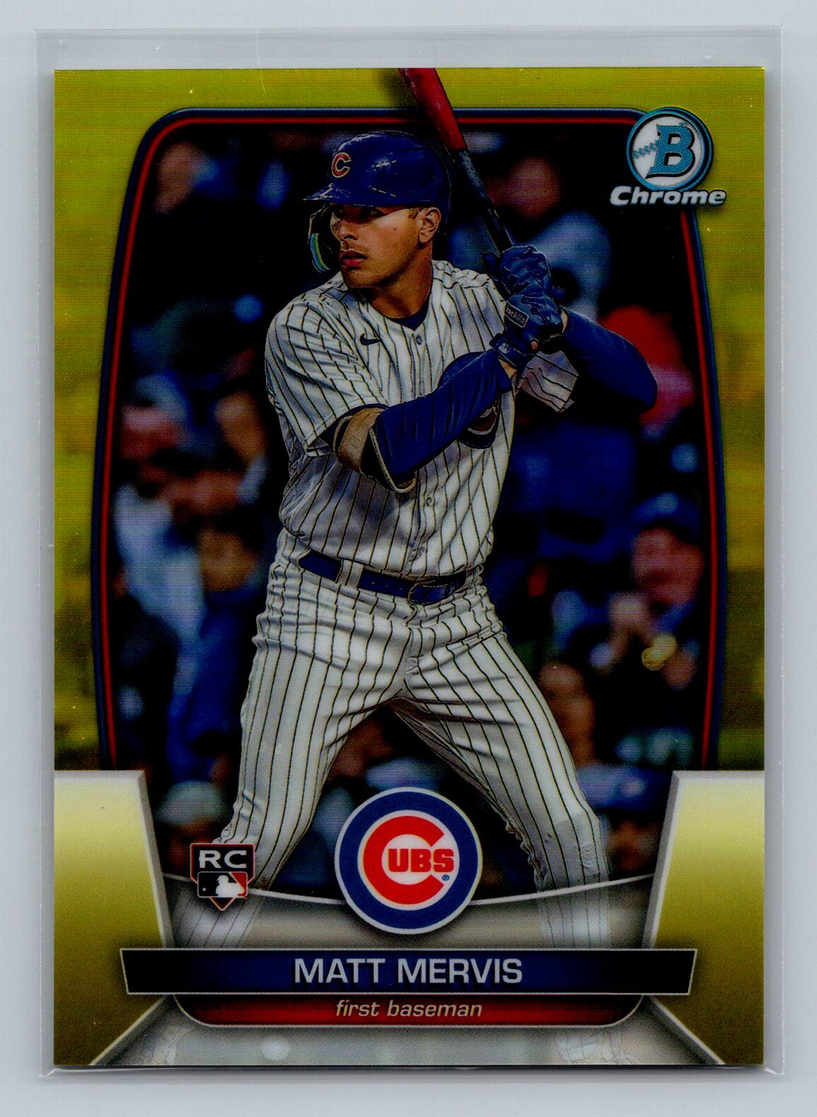 2023 Bowman Chrome #65 Matt Mervis Yellow Refractor /75 Chicago Cubs
