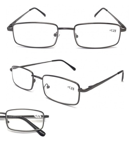 Gafas de lectura de diseño clásico para hombre cuadradas de metal con especificaciones cubierta de brazo corto L453 - Imagen 28 de 28