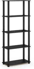 57"H Easy Assembly 5-Tier Multipurpose Shelf, Display Storage Rack Plastic Tubes