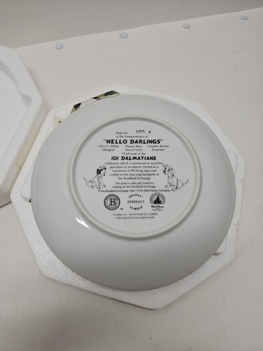 Walt Disney’s 101 Dalmatians “Hello Darlings” Bradford Exchange Plate 1993 - Picture 3 of 5