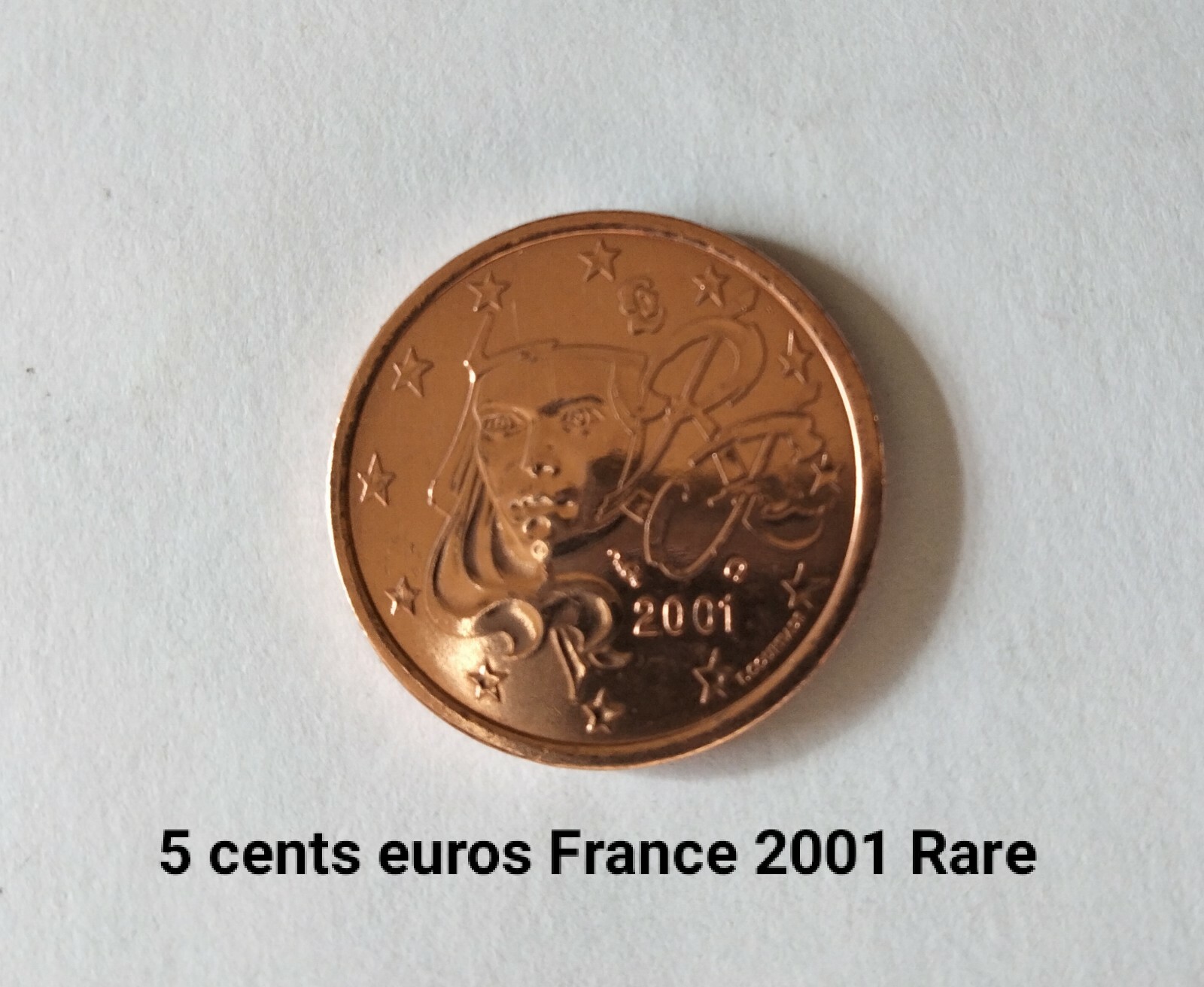 Pièce 5 Cents Euros France 2001 Rare brillant splendide. | eBay