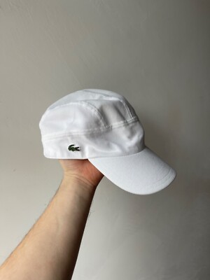 lacoste vintage streetwear cap baseball 5 panels crazy hat rare white
