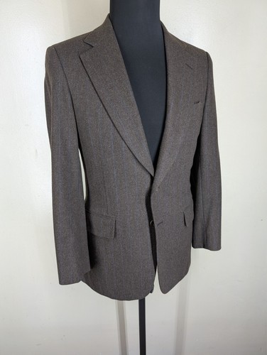Paul Stuart 100% Pure Wool Suit Wide Lapels Pleated Pants US Size 36 Short - Picture 14 of 20