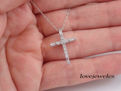 14K White Gold Finish 1CT Lab-Created Round Cut VVS1 Diamond