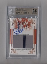 D.J. PETERSON 2013 LEAF TRINITY JUMBO 2 COLOR PATCH AUTO RC MARINERS BGS 9.5 10