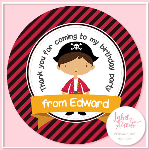 PERSONALISED Pirate Stripes Birthday Boy Party Cupcake Edible Toppers Cake - Picture 3 of 3