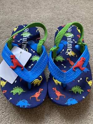 Boys Nutmeg Dinosaur Flip Flops Size BNWT UK