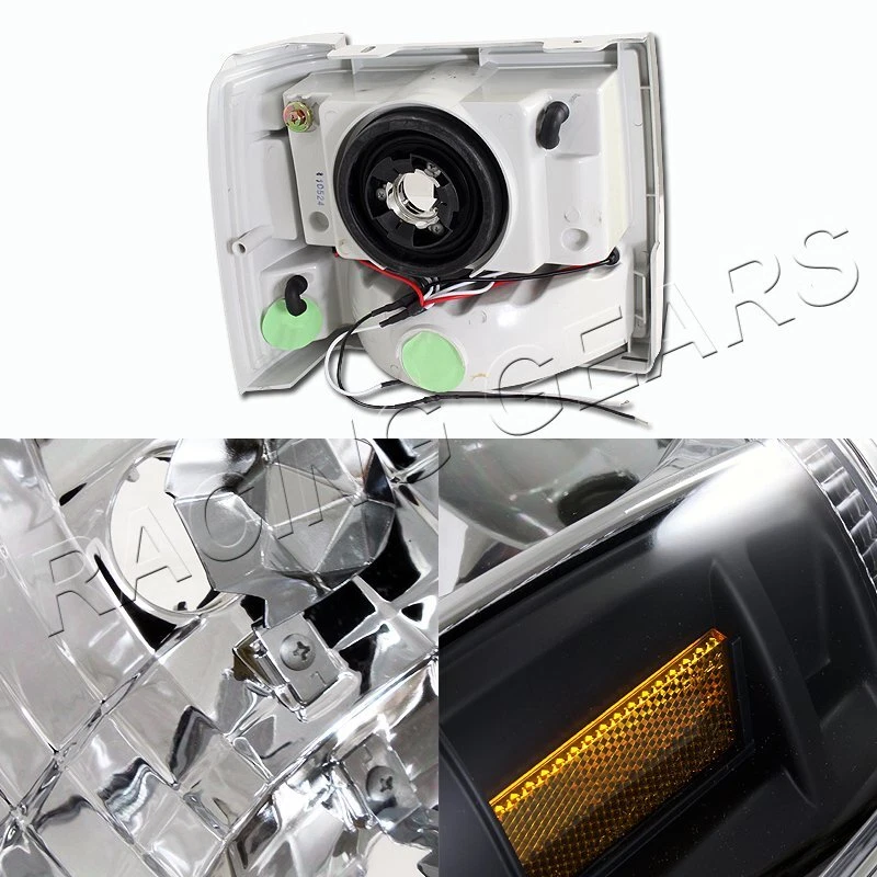 CARCASA NEGRA FAROS LED 1 PIEZA + PARACHOQUES + LÁMPARAS DE ESQUINA APTAS PARA FORD RANGER 89-92 Foto 2 de 4