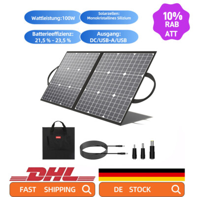Faltbar Tragbar Solarpanel 18V/100W Solar für Kraftwerk/Camping Flashfish SP100 