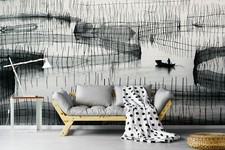 FLEECE Wallpaper-VIETNAM-(6216ah) Asia Lake Fisherman Fishing Boat XXL Wall Art