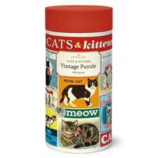 Cavallini Vintage Cats and Kittens 1000 Piece Jigsaw Puzzle in Tube