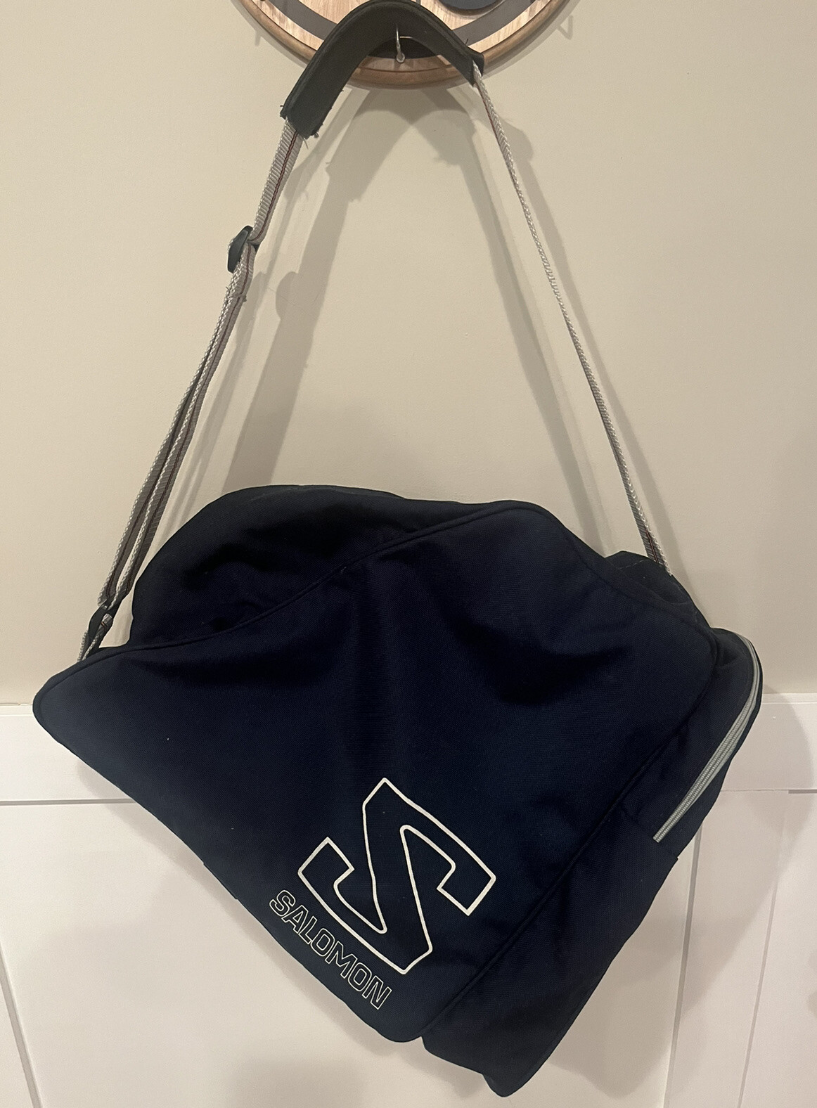 SCARPONI DA NEVE VINTAGE 1994 SALOMON ZIP UP BORSA DA TRASPORTO SPORT BORSONE Ottimo condit