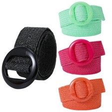 Women Classic Solid Braided Woven Waist Belt Bohemian Dress Corset Waistband