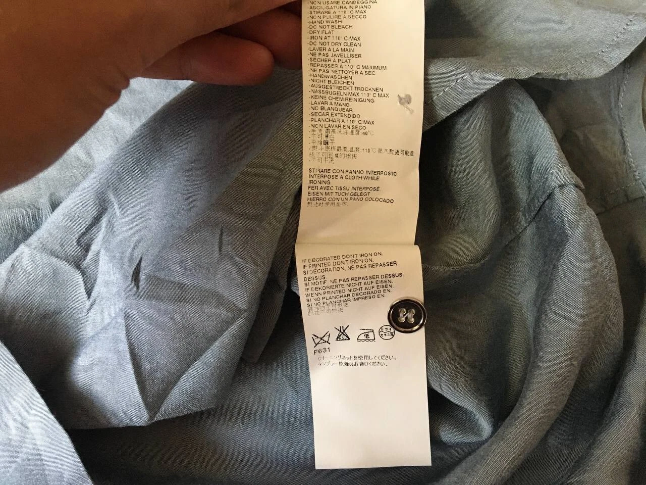 Camicia Vestito Donna MM6 Maison Margiela Blu Viscosa Seta Taglia 42